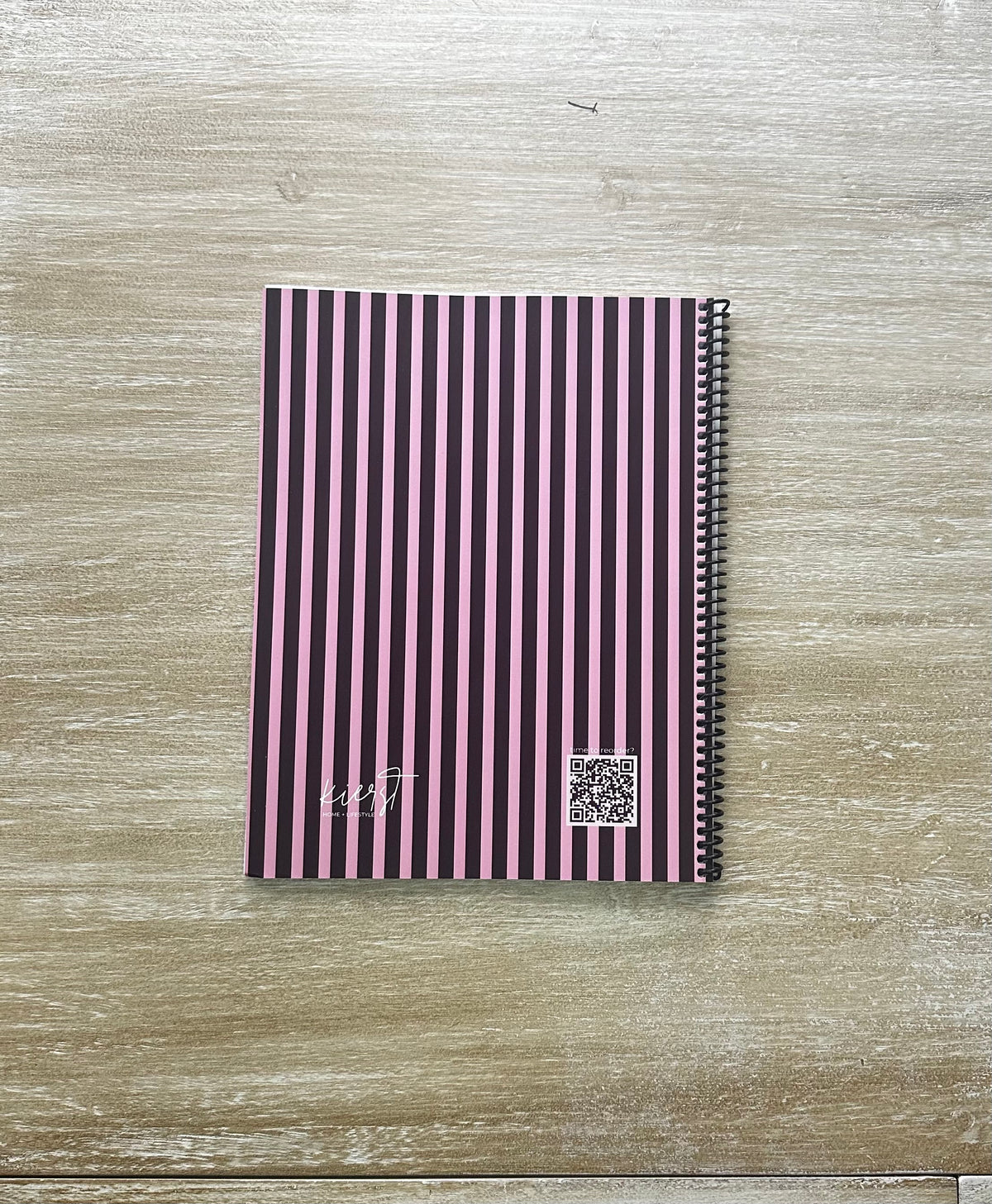 Pink + Signature Velvet Noir Stripes Notebook