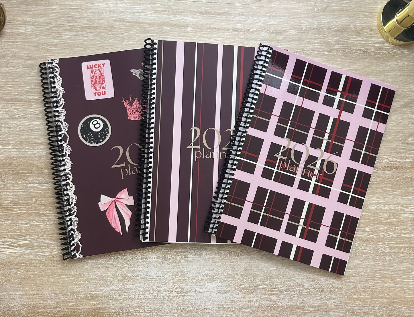 2026 Lifestyle Planner - Signature Pink and Velvet Noir Stripes
