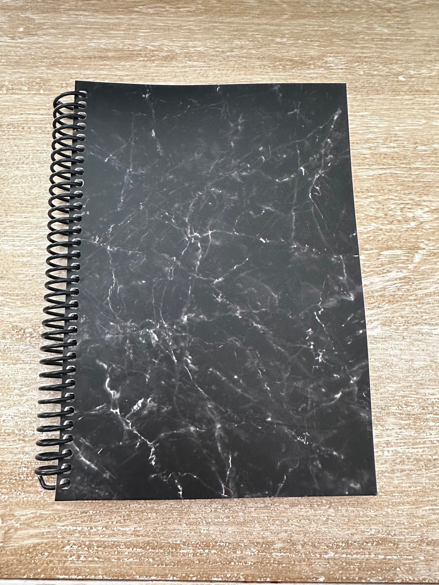 Black + White Marble Notebook