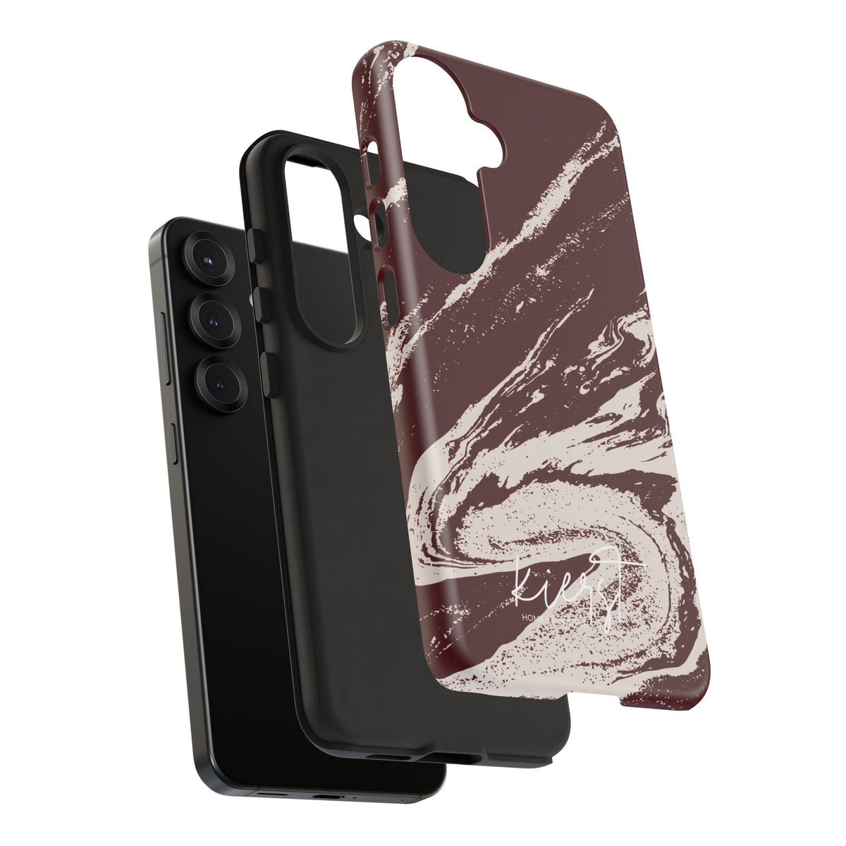 Cream Marble on Signature Velvet Noir Samsung Galaxy Phone Case