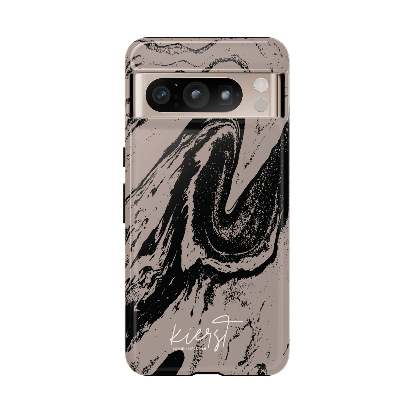 Taupe and Black Marble Google Pixel Phone Case | Artistic, Durable Protection For Your Pixel