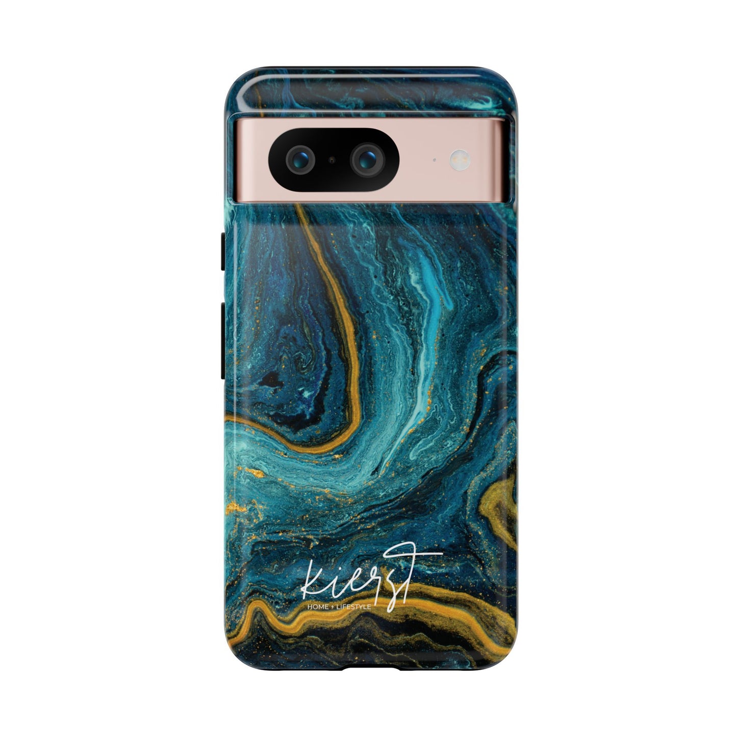 Gold & Teal Marble Google Pixel Case | A Bold Blend of Color & Contrast