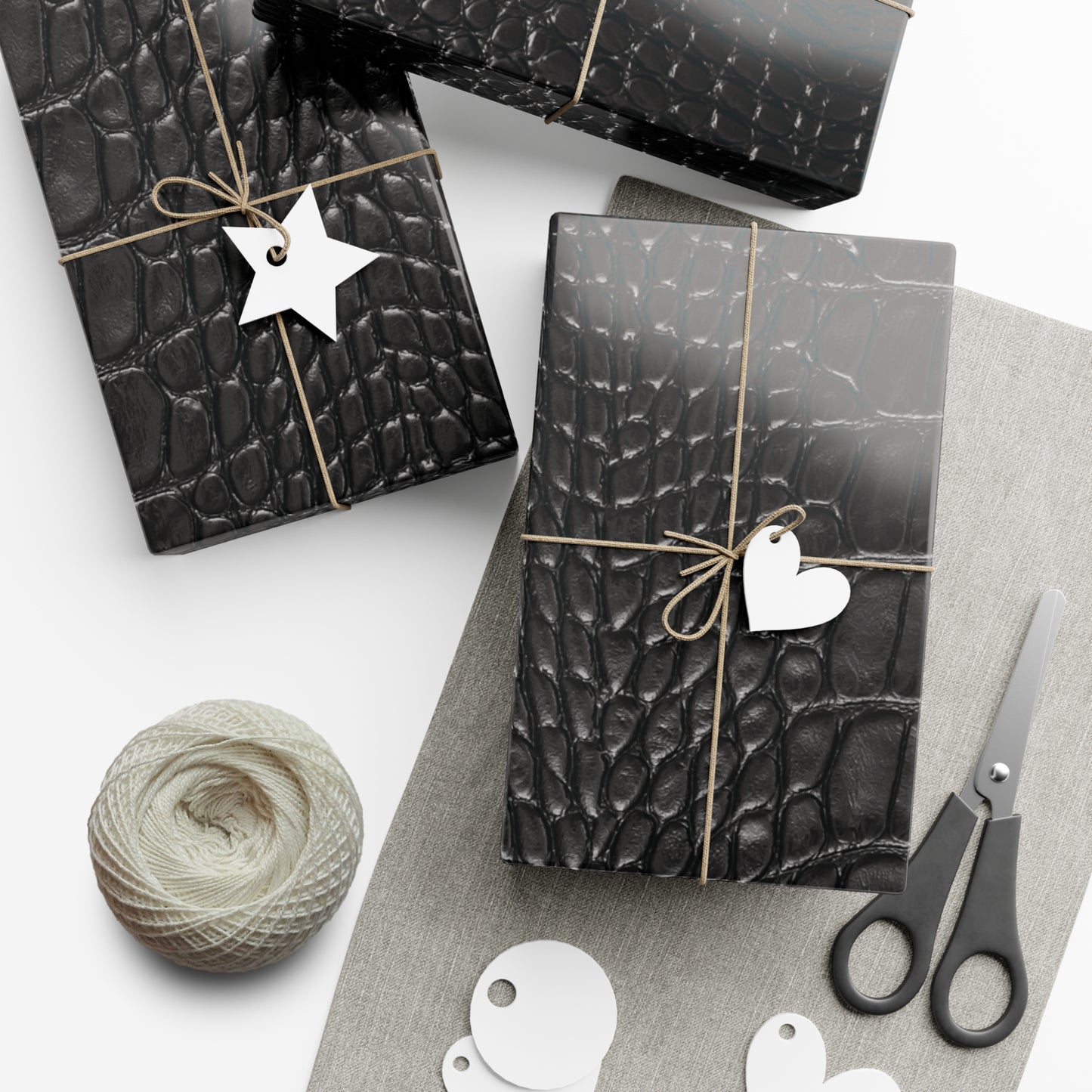 Black Alligator Print Gift Wrapping Paper