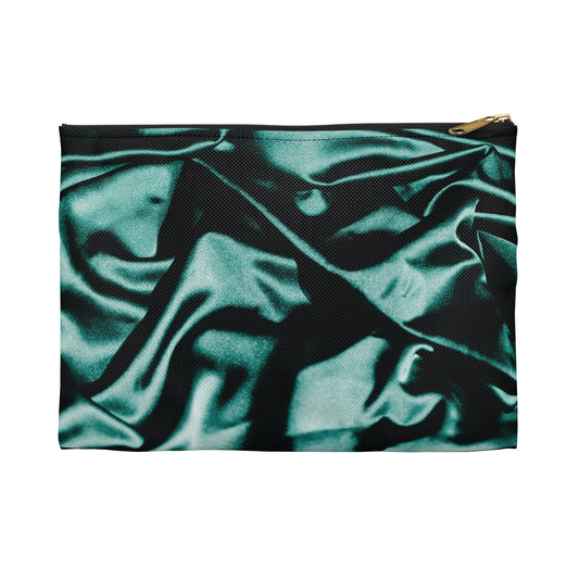 Emerald Silk Print Accessory Pouch | Luxe Layers for Daily Carry