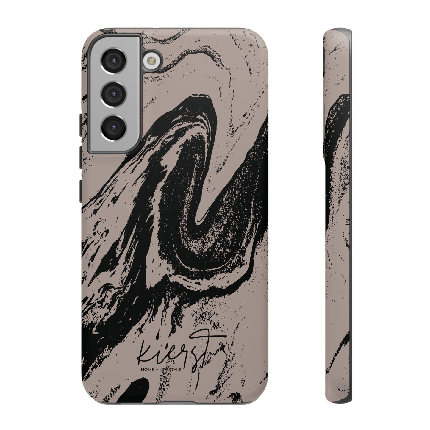 Taupe and Black Marble Samsung Galaxy Phone Case | Sleek, Durable Protection - Edgy, Modern Design