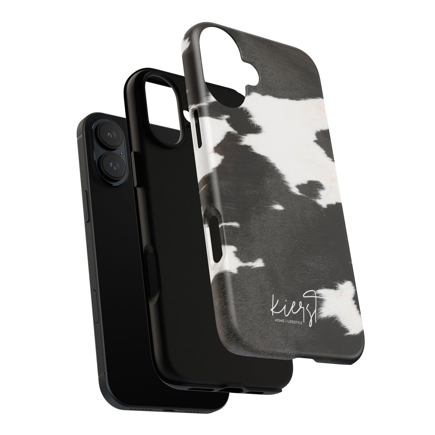 Black and White Cow Hide Print iPhone Case