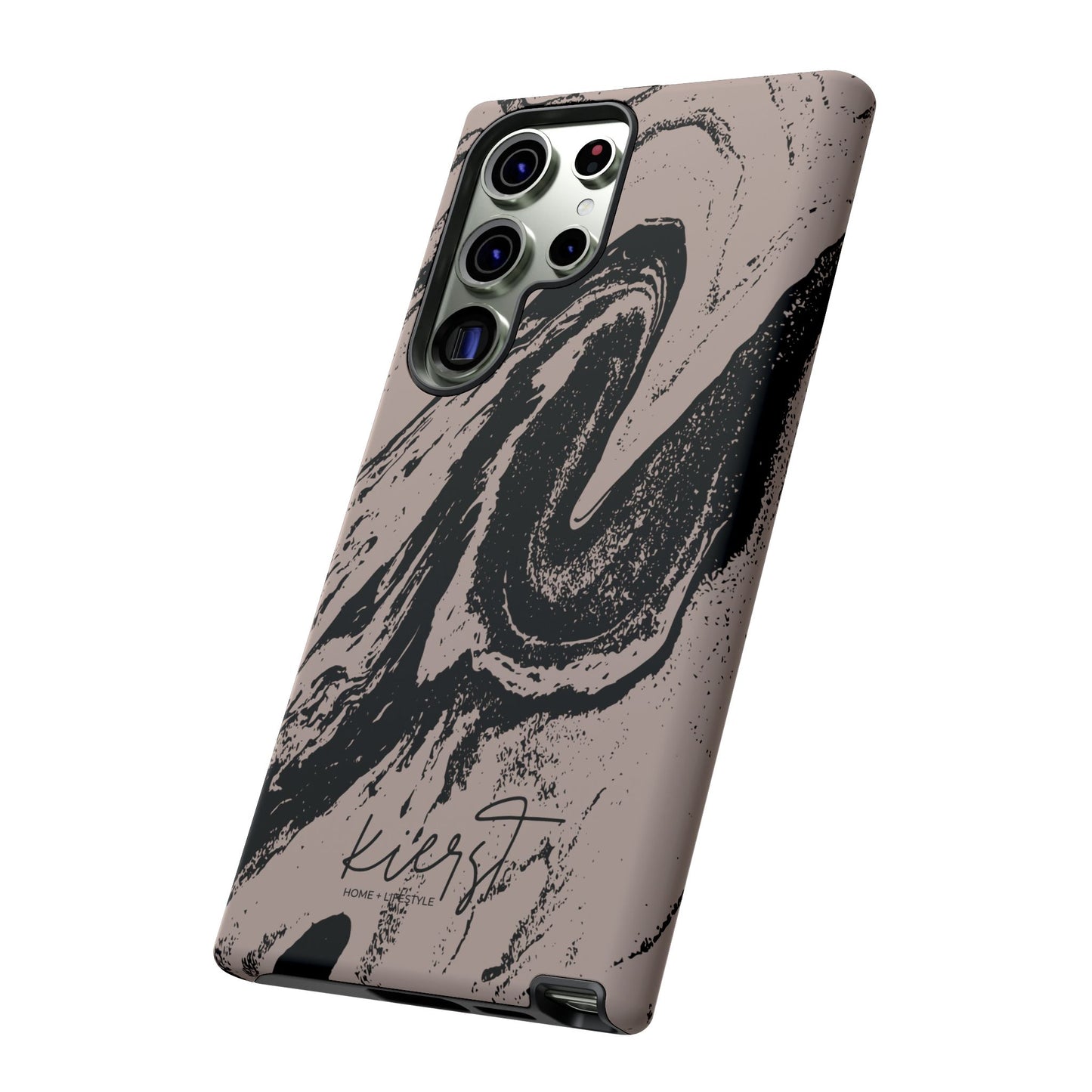 Taupe and Black Marble Samsung Galaxy Phone Case | Sleek, Durable Protection - Edgy, Modern Design