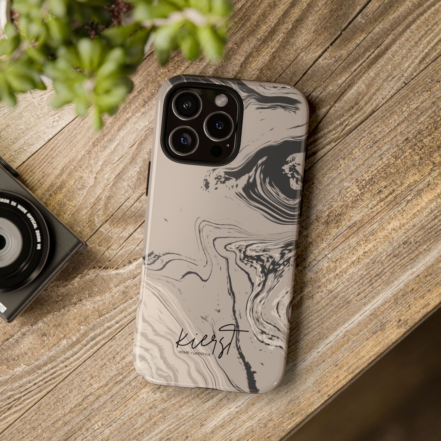 Cream, Grey, and Taupe Marble iPhone Case | A Bold Neutral Grounded in Softness