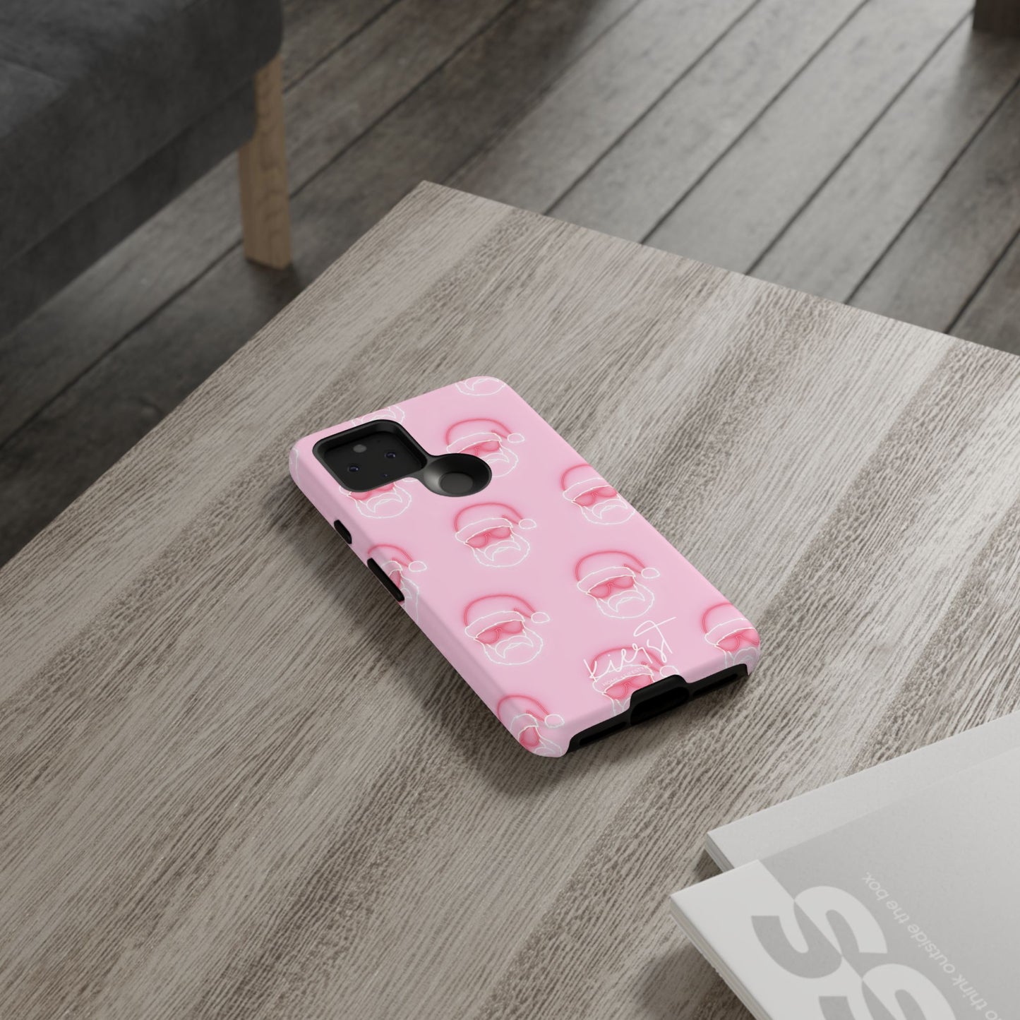 Holiday 25 Neon Sign Santa on Pink Google Pixel Phone Case