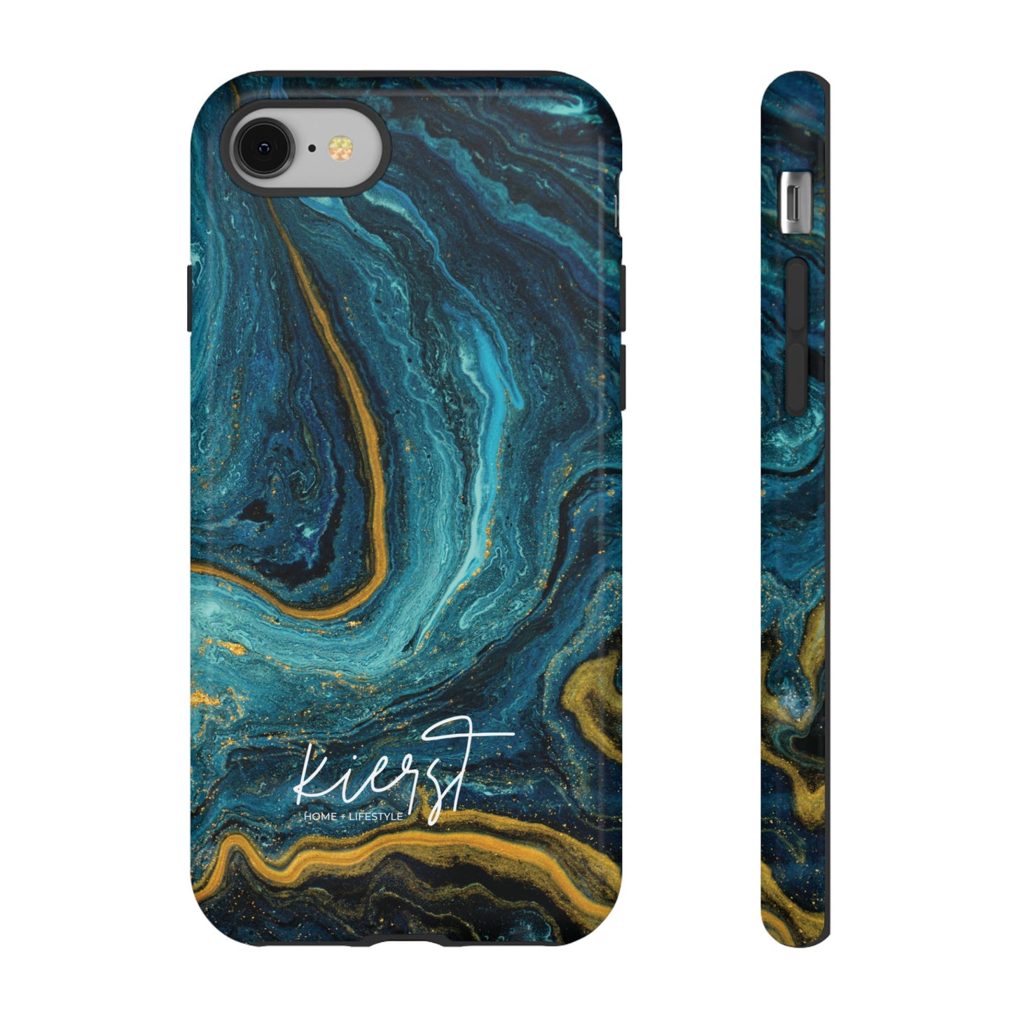 Gold & Teal Marble iPhone Case | Swirled Boldness, Everyday Luxury