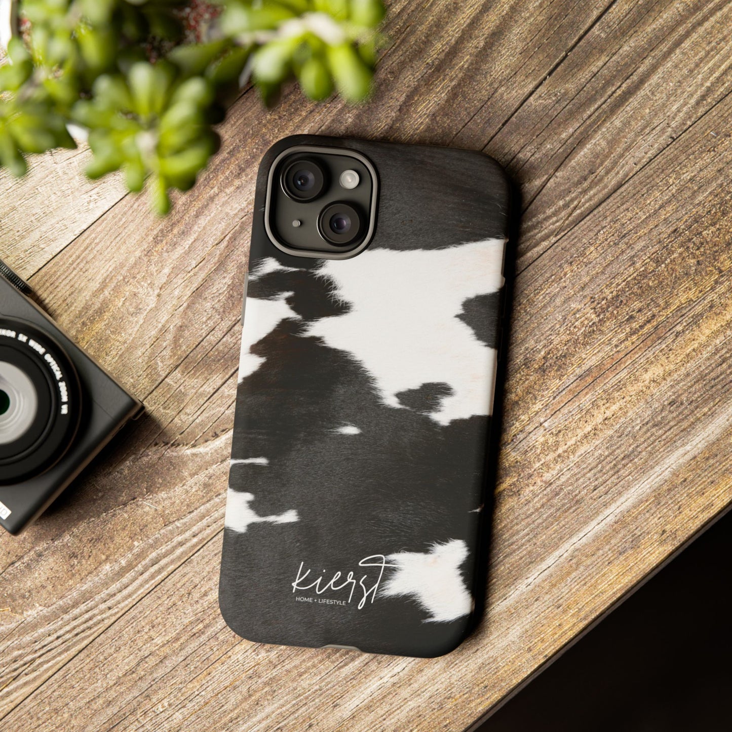 Black and White Cow Hide Print iPhone Case