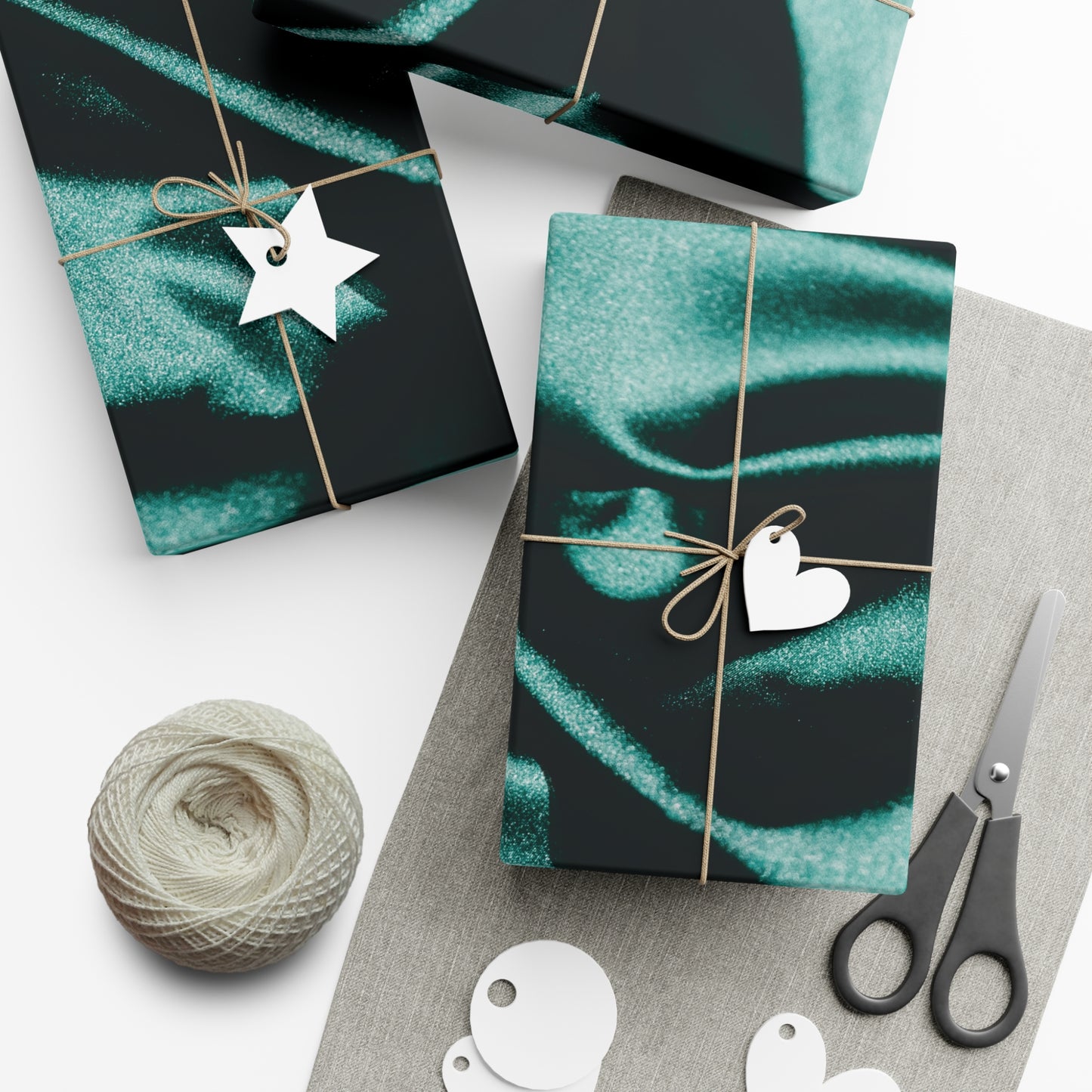 Emerald Satin Print Gift Wrapping Paper