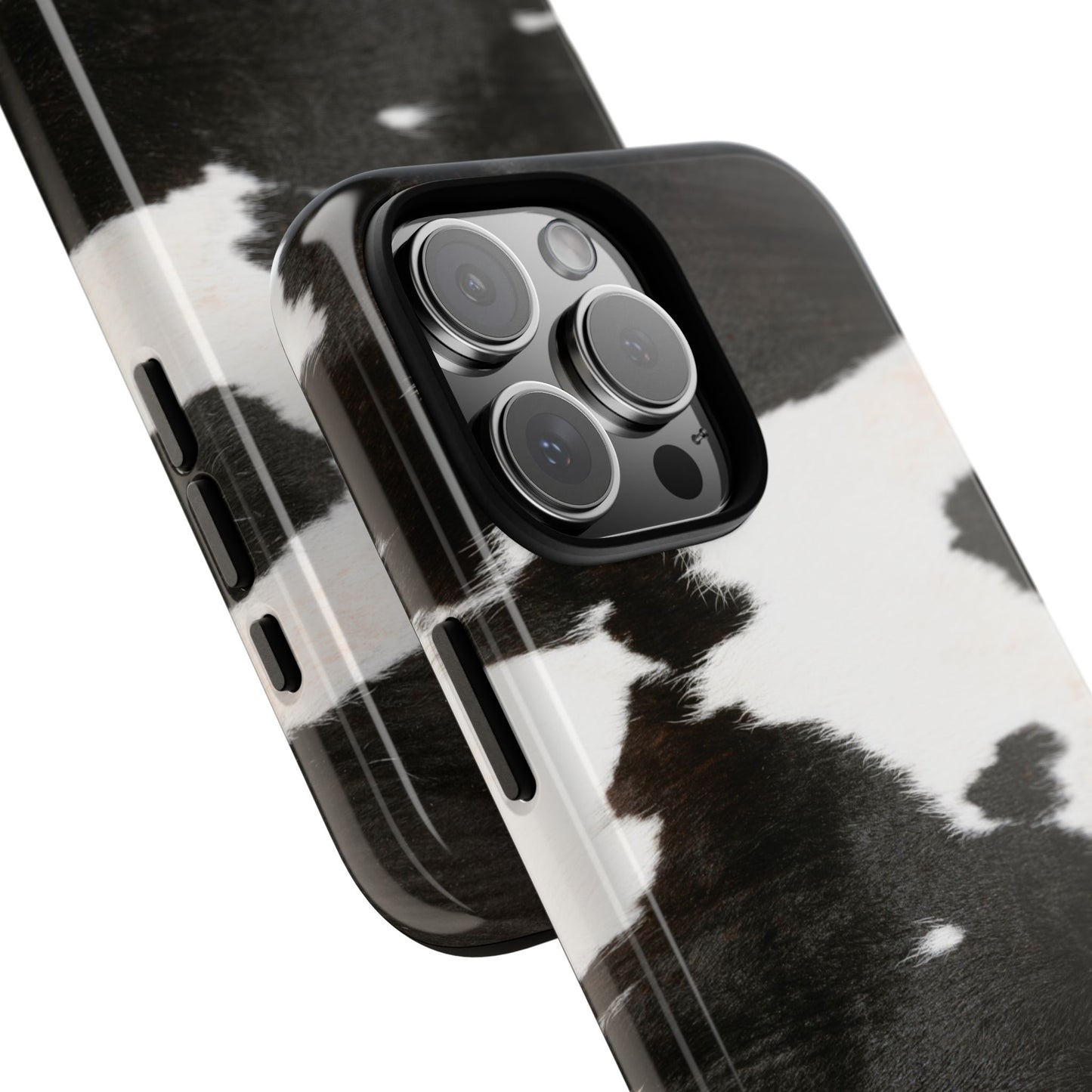 Black and White Cow Hide Print iPhone Case