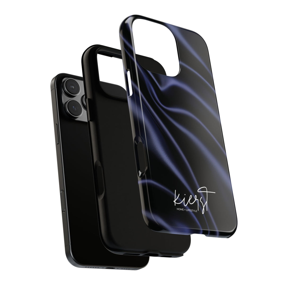 Navy Silk Print iPhone Case