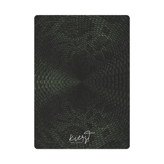 Deep Rich Green Snake Print Poker Playing Cards