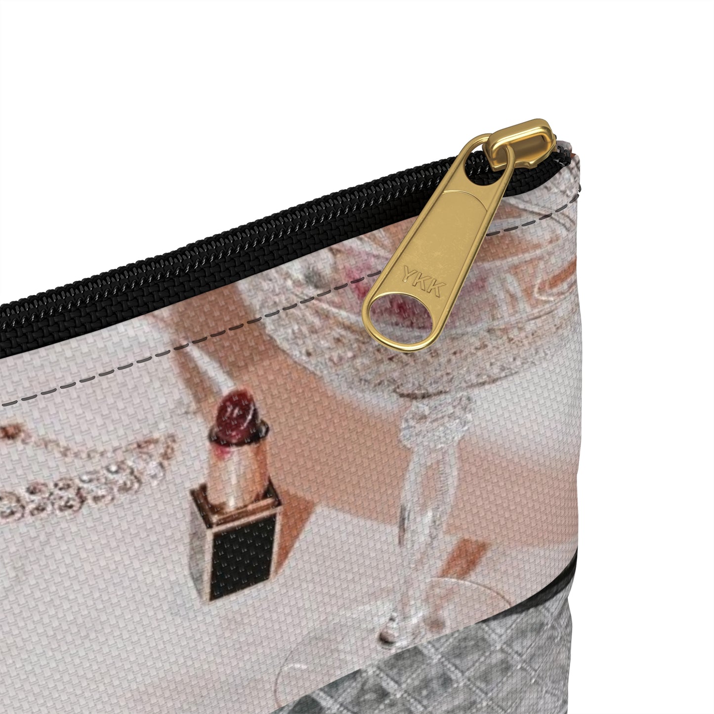Just A Girl Accessory Pouch – Vintage-Inspired Beauty Flat Zipper Bag