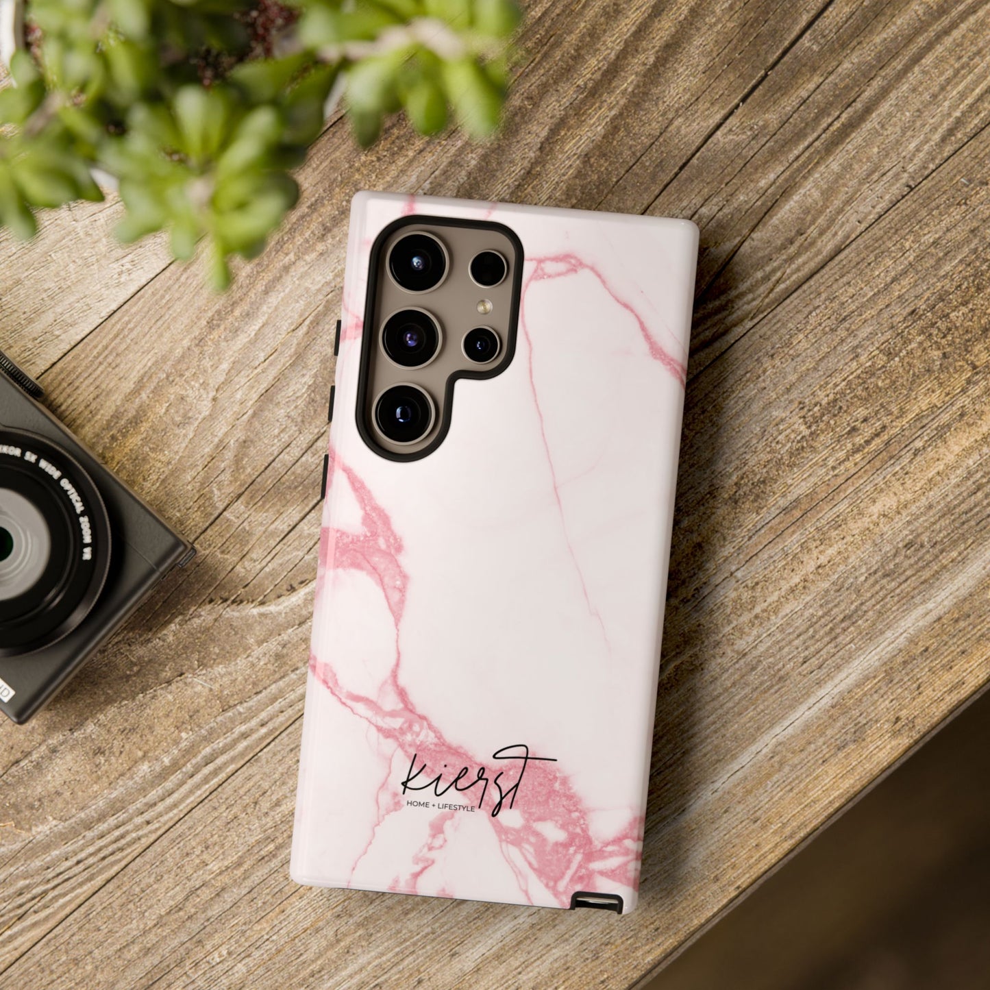 Pink + White Marble Samsung Galaxy Phone Case