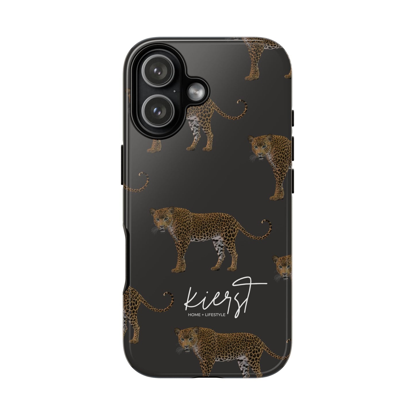 Leopards on Charcoal iPhone Case