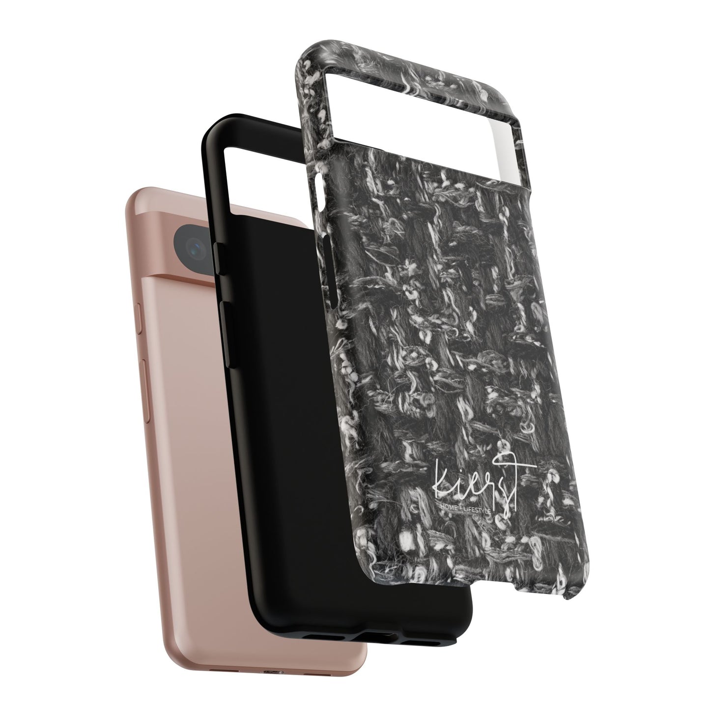 Grey Tweed Print Google Pixel Phone Case