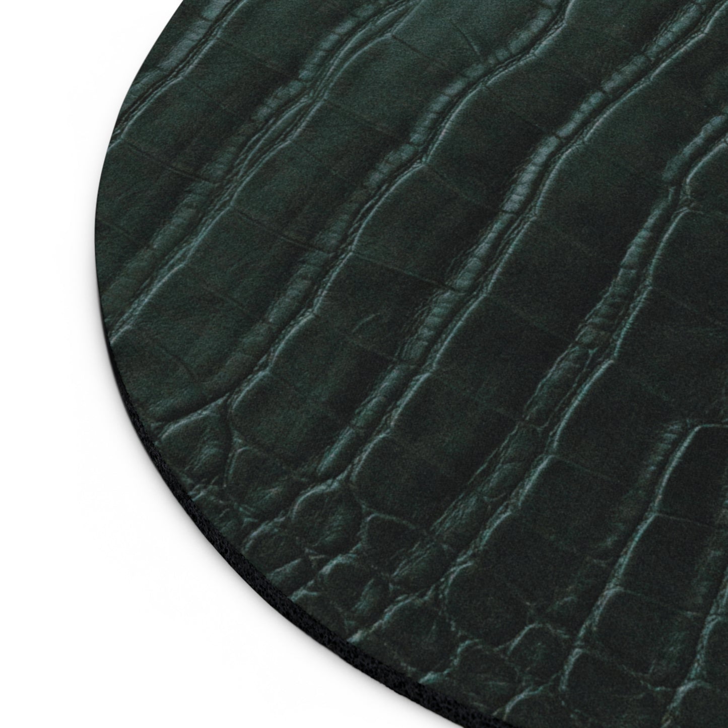 Luxurious Leather-Look Mouse Pad - Stylish Desk Accessory for Home and Office Emerald Crocodile