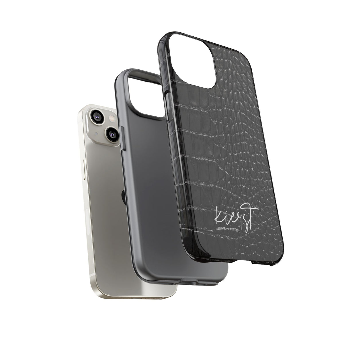 Black Crocodile Print iPhone Case