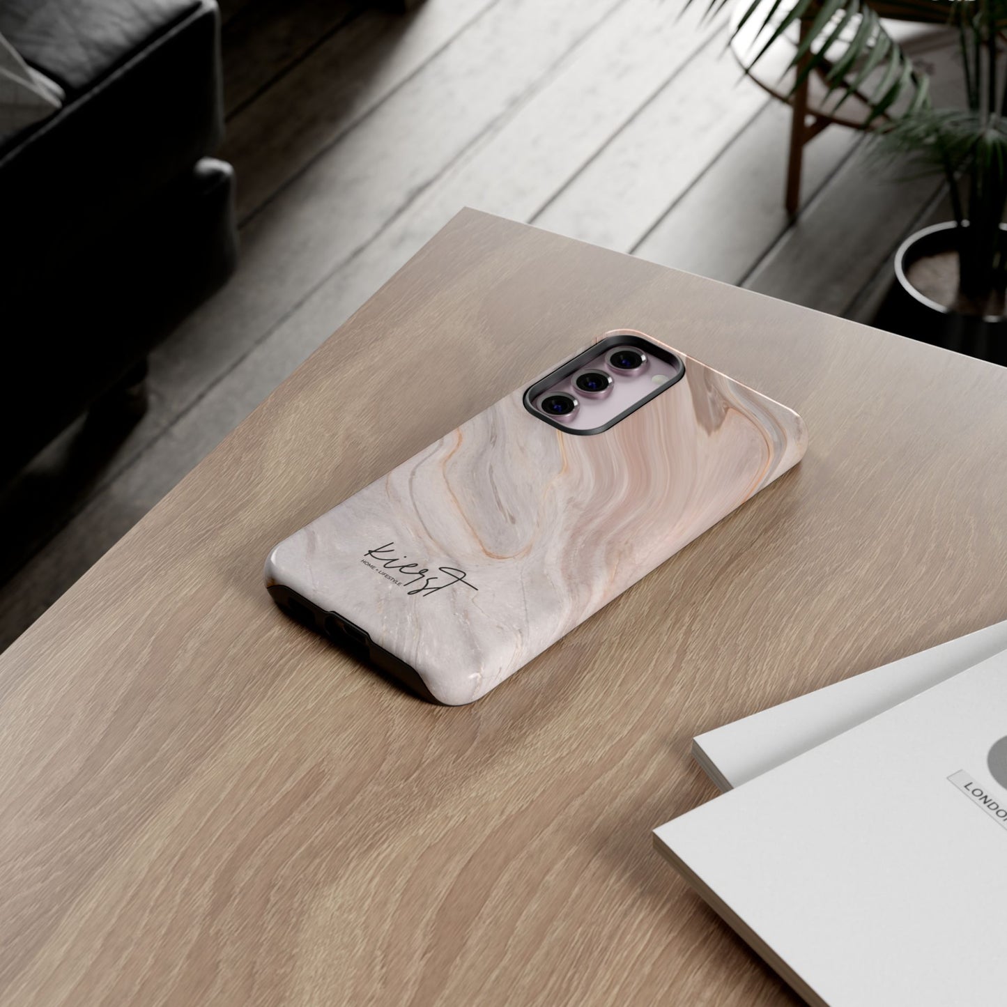 Blush Swirl Marble Samsung Galaxy Phone Case | Subtle Design, Timeless Tone