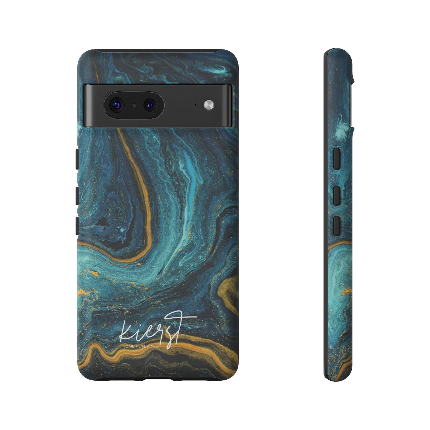 Gold & Teal Marble Google Pixel Case | A Bold Blend of Color & Contrast