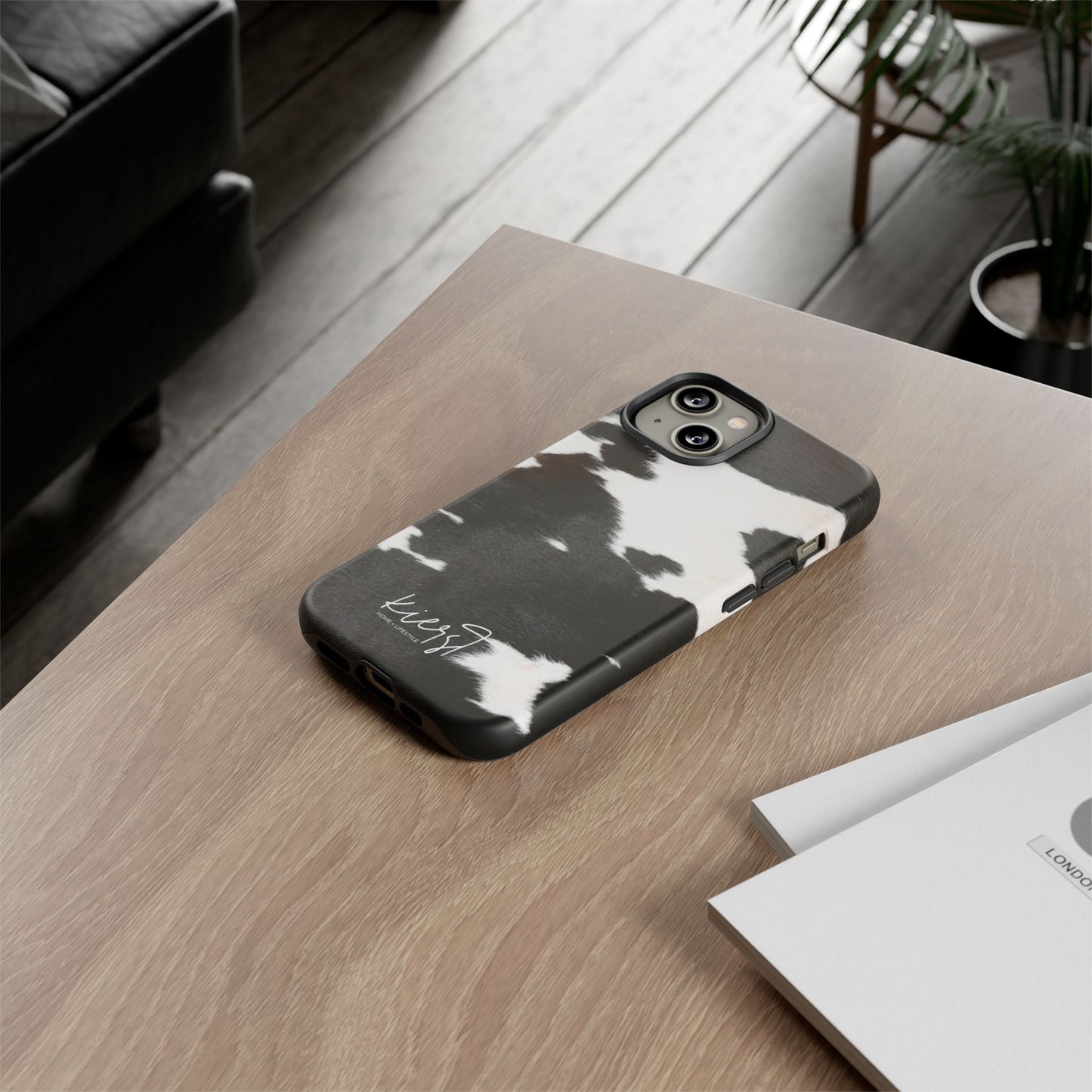 Black and White Cow Hide Print iPhone Case