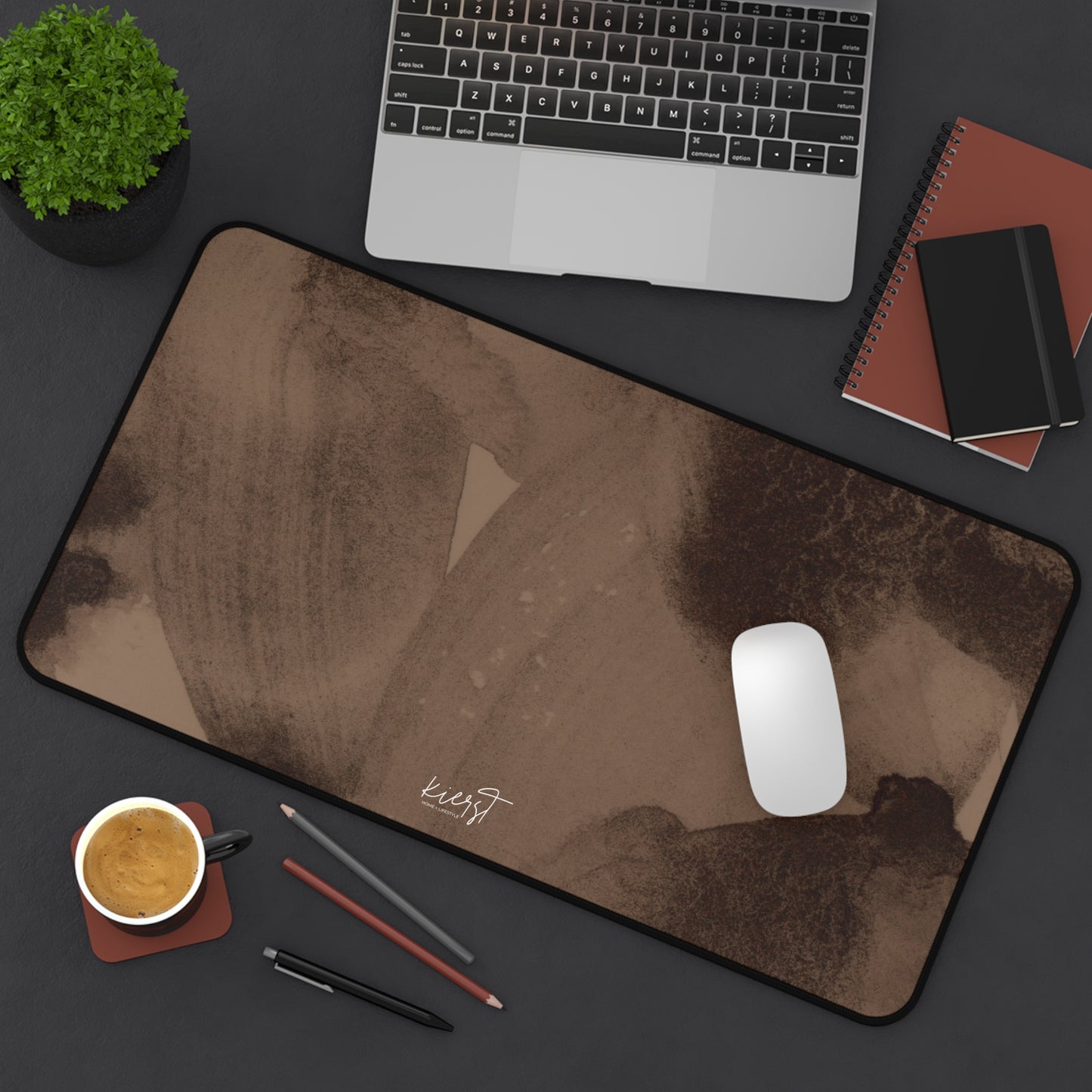 Brown Abstract Desk Mat