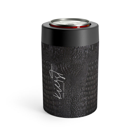 Black Alligator Print Can Holder – Sleek Matte Finish