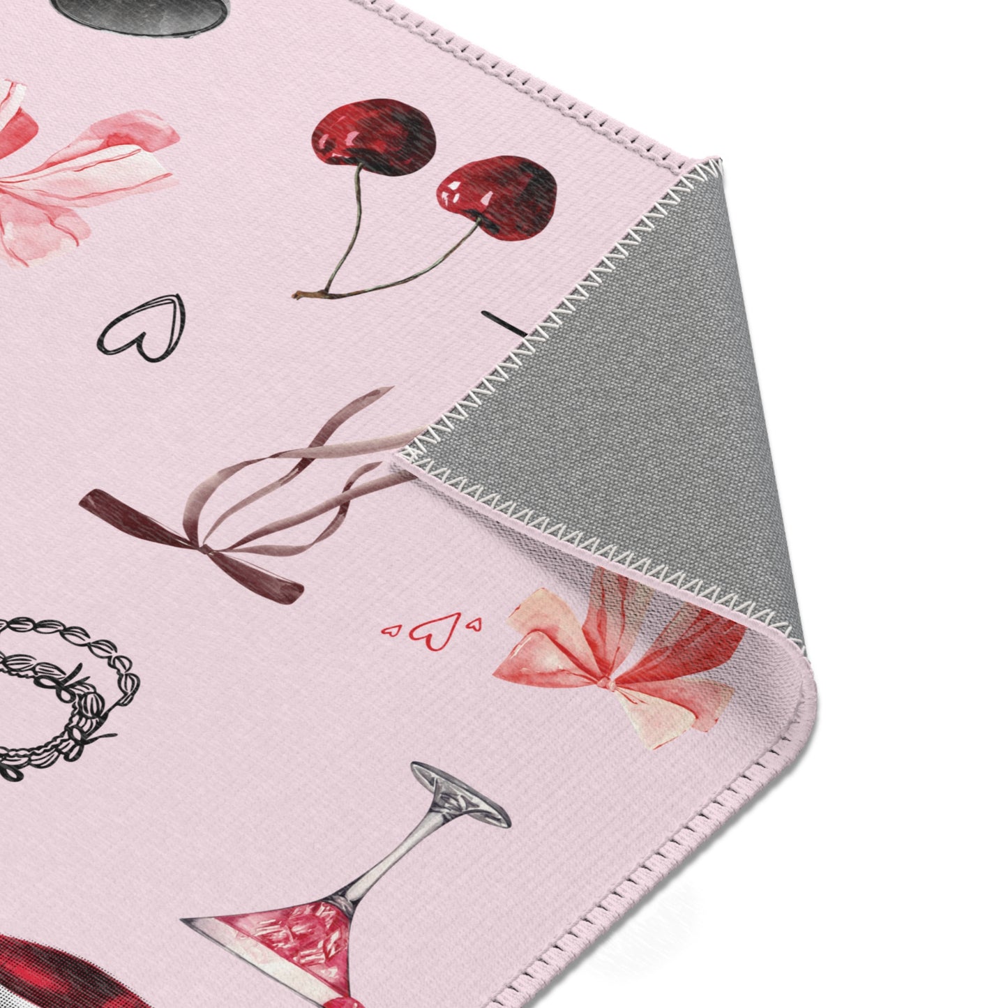 Edge of Romance Area Rug – Portrait Pink Collage Design