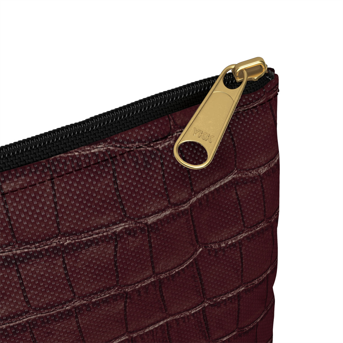 Signature Velvet Noir Crocodile Print Accessory Pouch