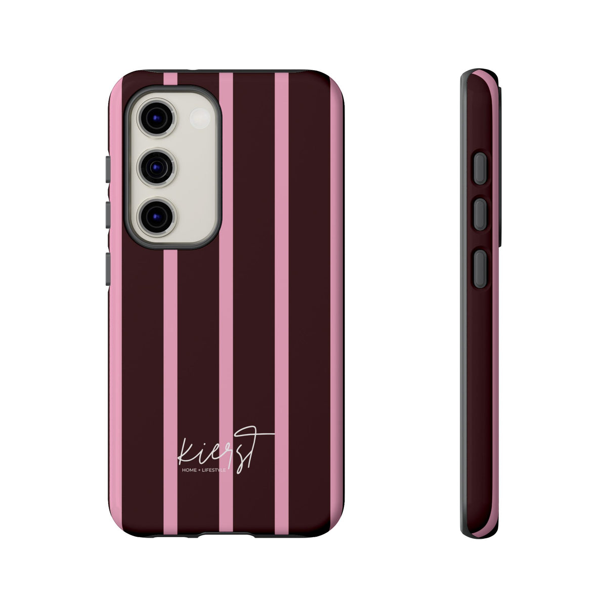 Signature Velvet Noir + Pink Stripes Samsung Galaxy Phone Case