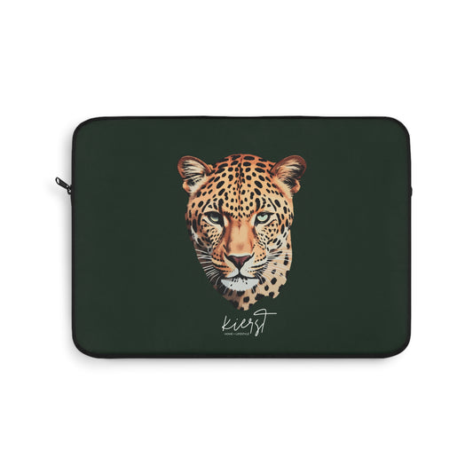 kierst Signature Midnight Pine Laptop Sleeve with Leopard Head - Limited Edition