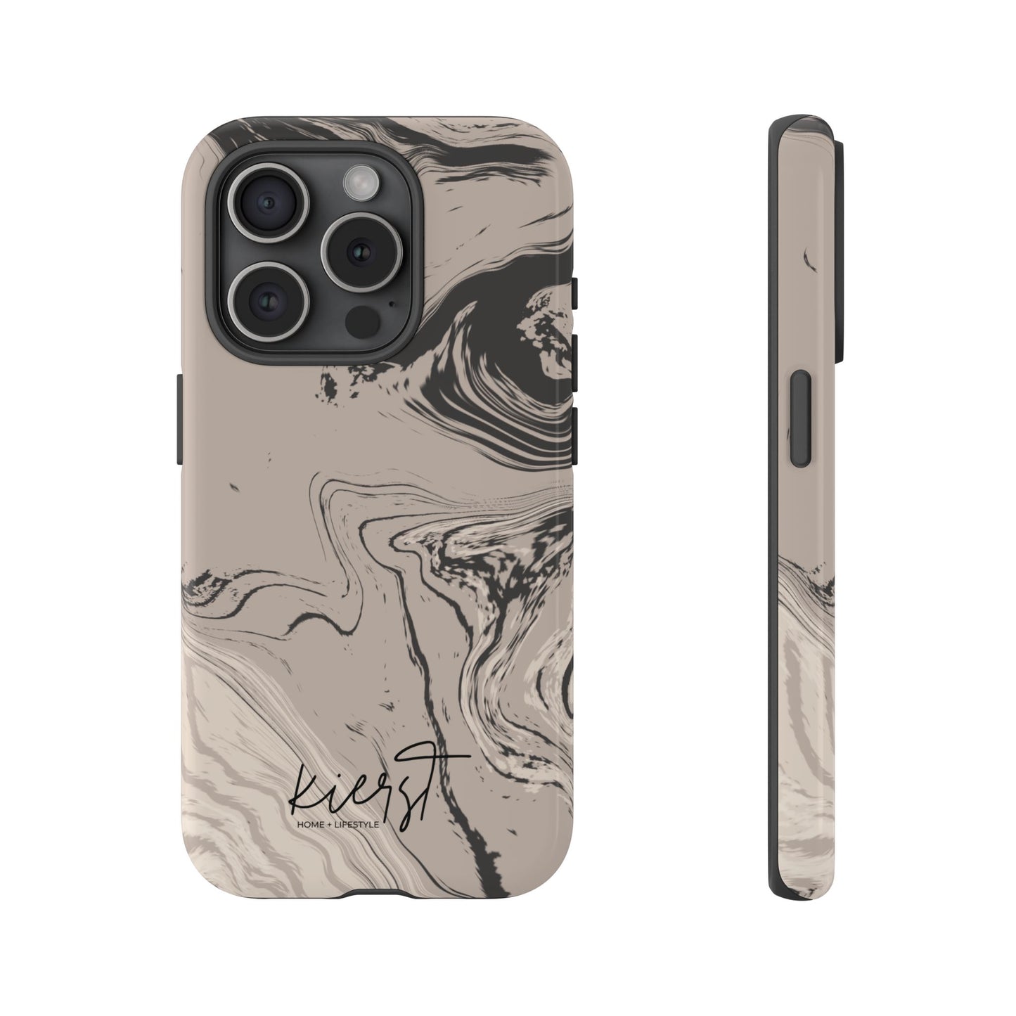 Cream, Grey, and Taupe Marble iPhone Case | A Bold Neutral Grounded in Softness