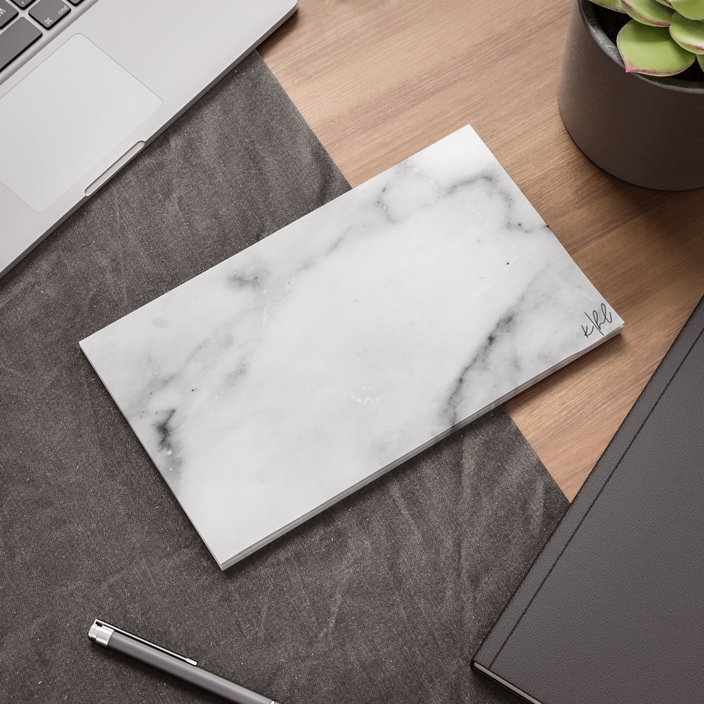 Lived-In Grey and White Marble Post-it® Note Pad