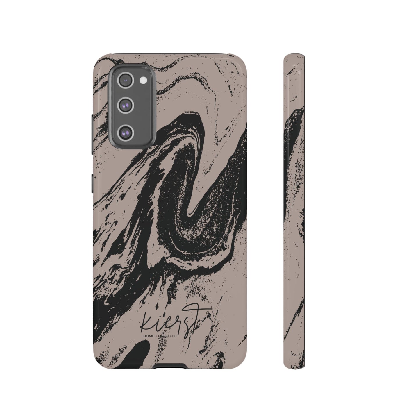 Taupe and Black Marble Samsung Galaxy Phone Case | Sleek, Durable Protection - Edgy, Modern Design