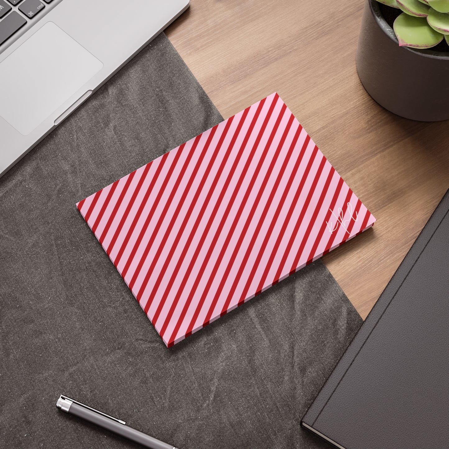 Holiday 25 Pink and Red Diagonal Striped Post-it® Note Pad