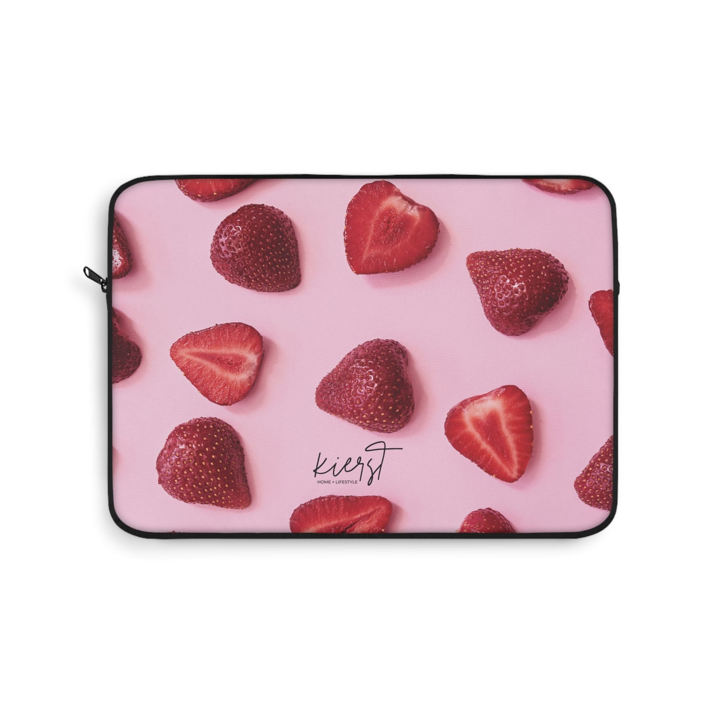 Strawberries Laptop Sleeve – Protective Case with Red Berries on Pink