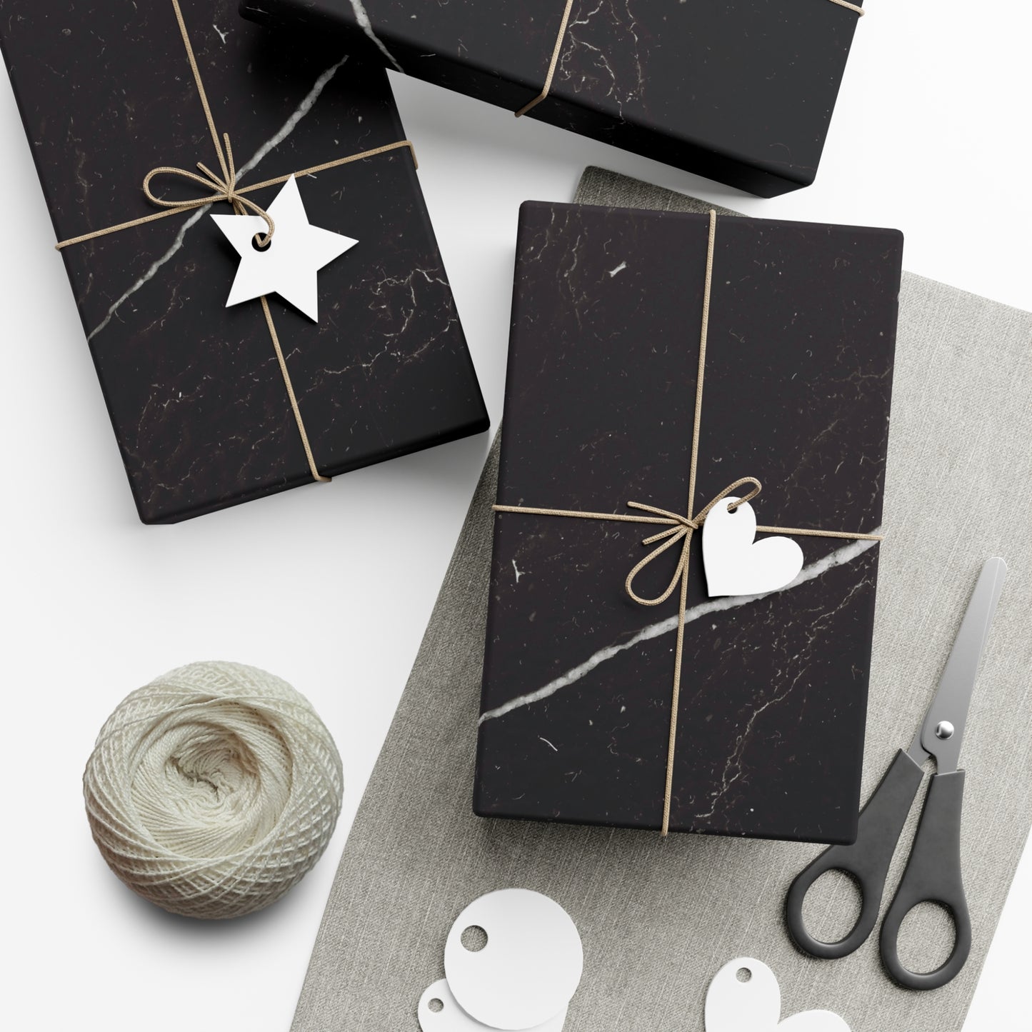Black Marble Gift Wrapping Paper – Black and White Stone-Inspired Print