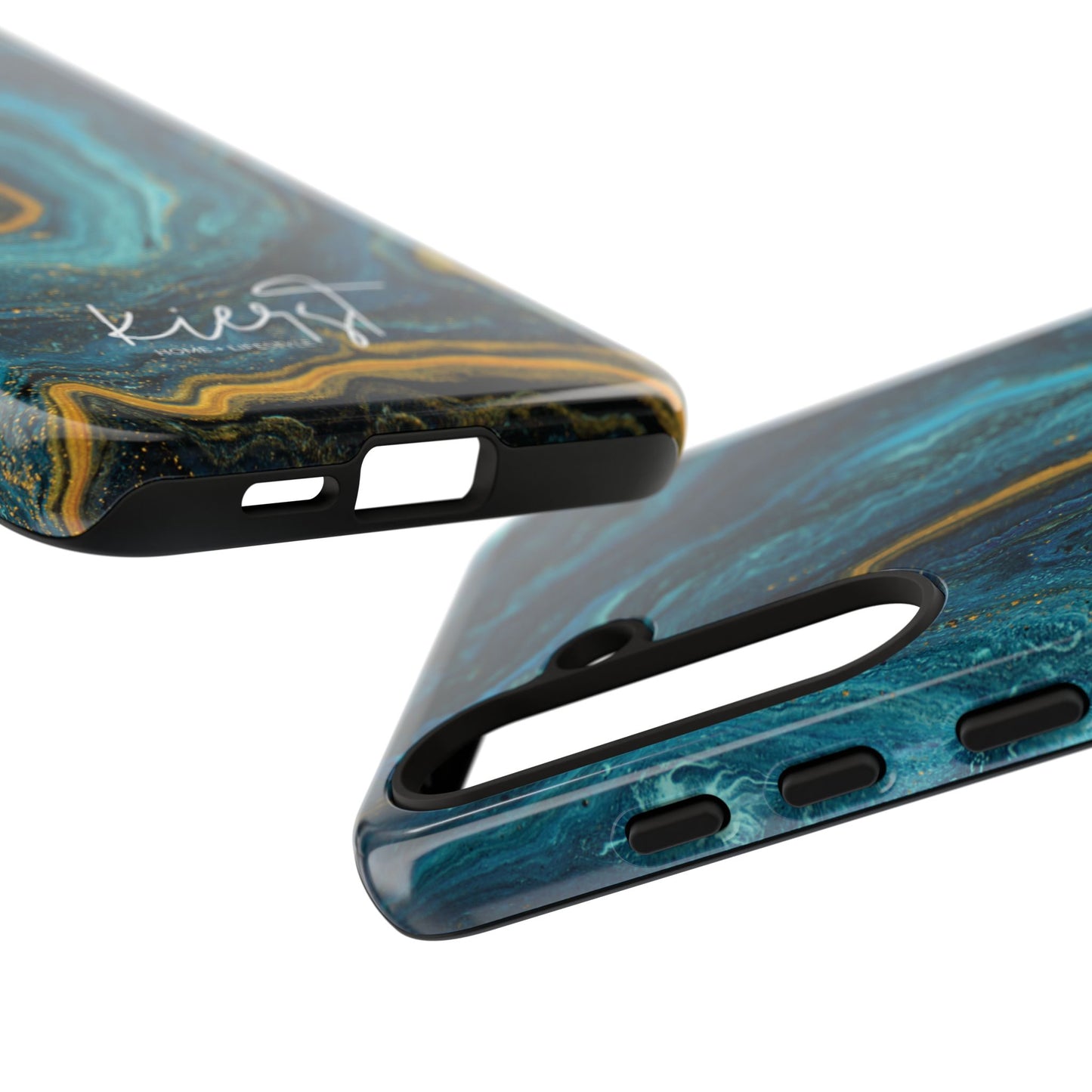 Gold & Teal Marble Samsung Galaxy Case | Swirled Depth Meets Everyday Edge