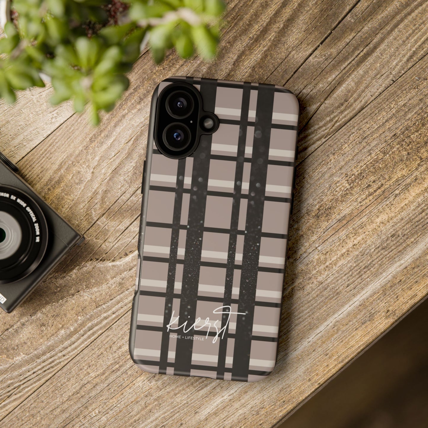 Elevated Neutrals Plaid iPhone Case | Classic Pattern, Modern Contrast