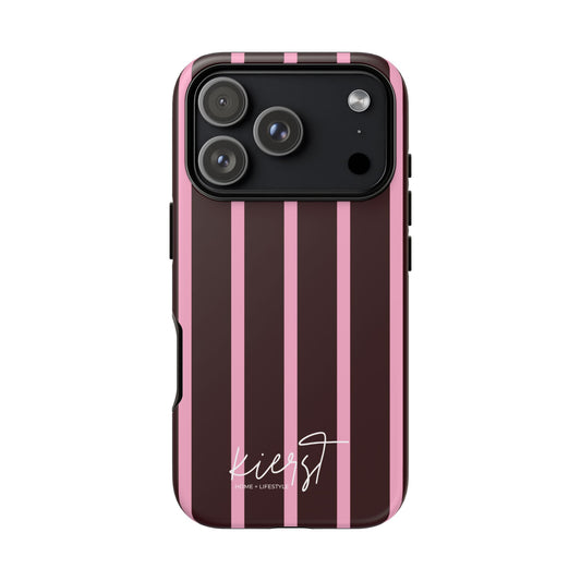 Signature Velvet Nior and Pink Stripe iPhone Case