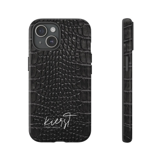 Black Alligator Print iPhone Case