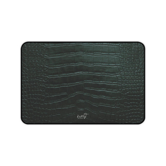Emerald Crocodile Desk Mat | Quiet Power for Polished Workspaces