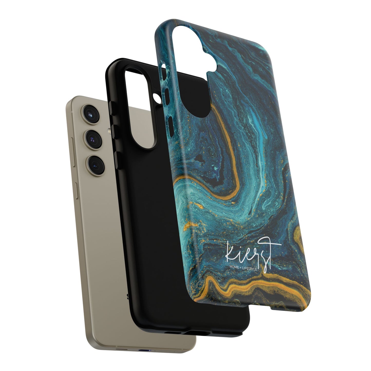 Gold & Teal Marble Samsung Galaxy Case | Swirled Depth Meets Everyday Edge