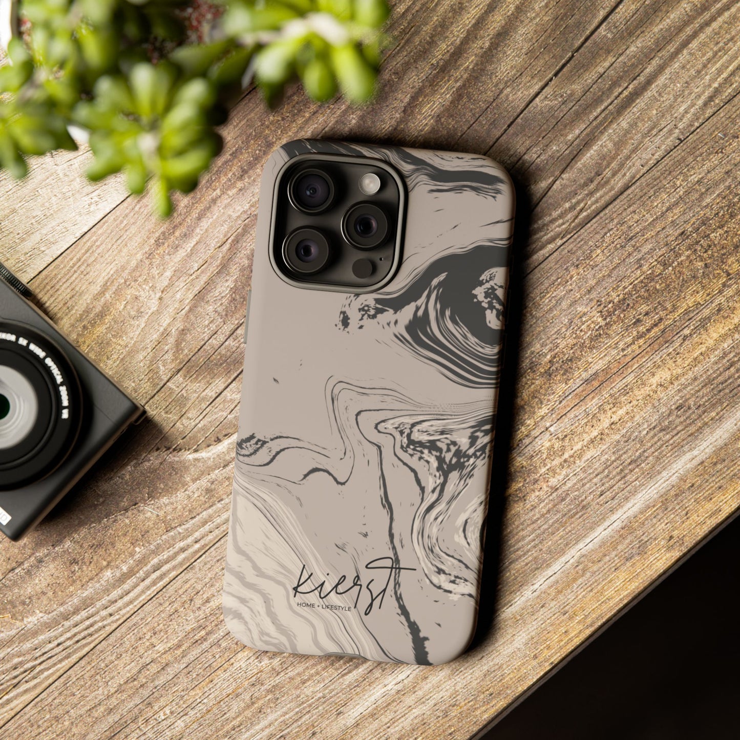 Cream, Grey, and Taupe Marble iPhone Case | A Bold Neutral Grounded in Softness