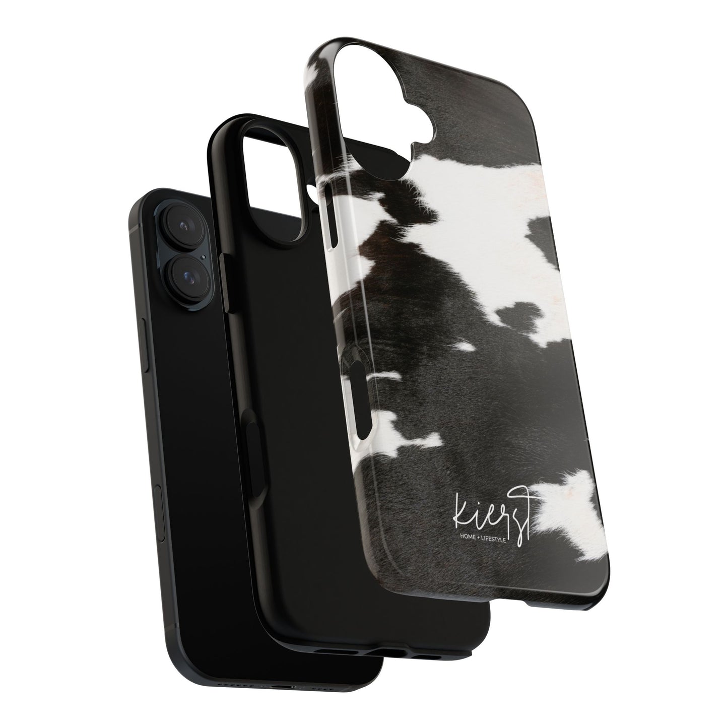Black and White Cow Hide Print iPhone Case