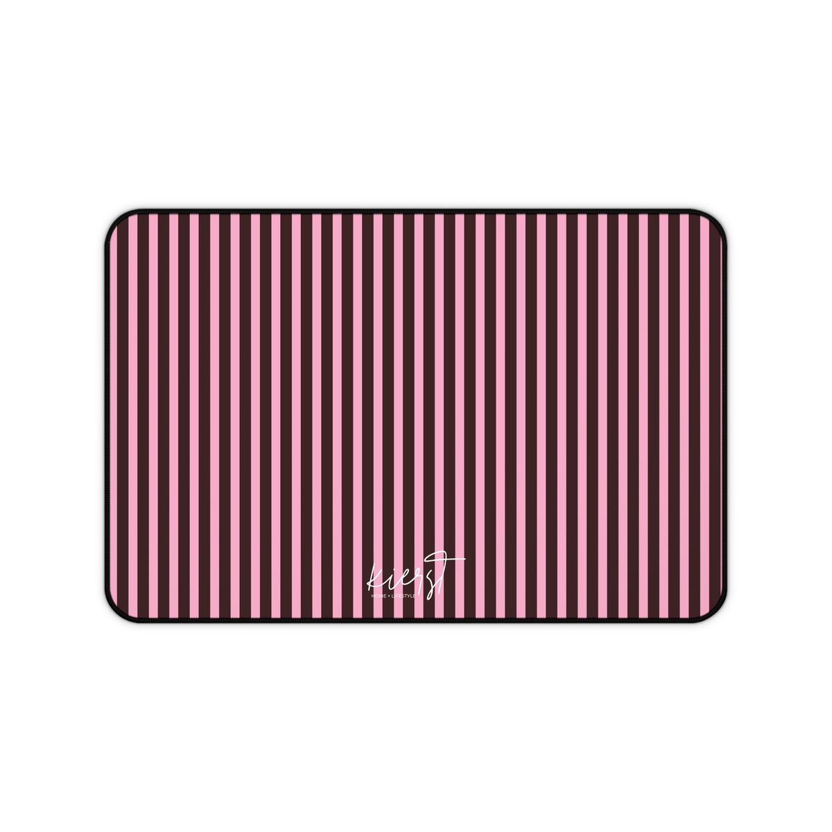 Signature Velvet Noir + Pink Stripes Desk Mat