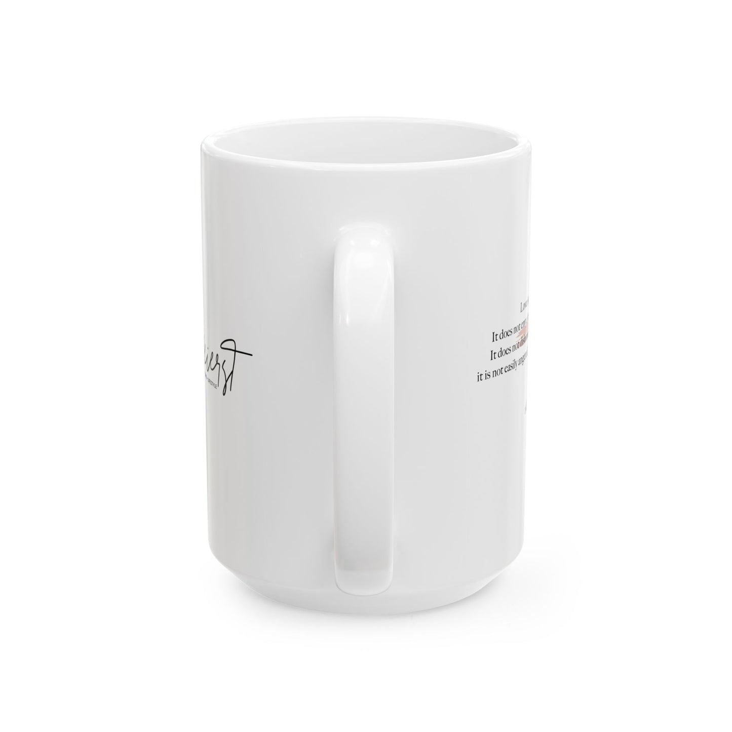 Love Is Patient Mug – Taupe Cross + Scripture